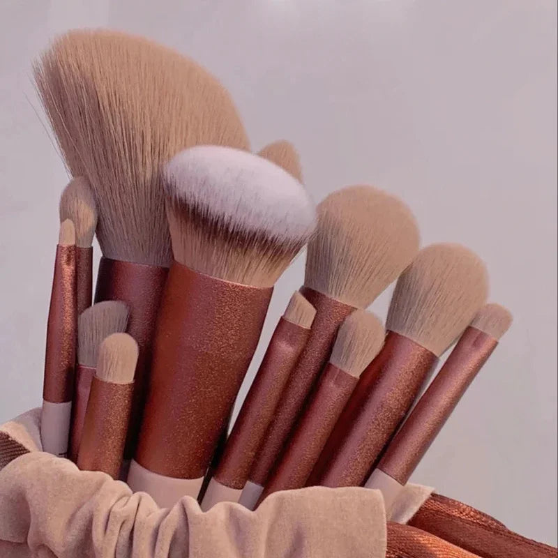 13 pçs pincéis de maquiagem macios e macios conjunto para cosméticos fundação blush pó sombra kabuki mistura pincel de maquiagem ferramenta de beleza